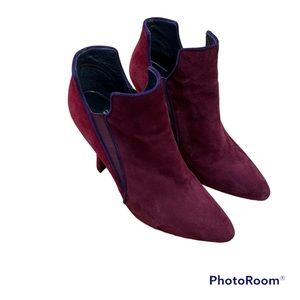 Stuart Weitzman Burgundy Suede Booties Size 7M